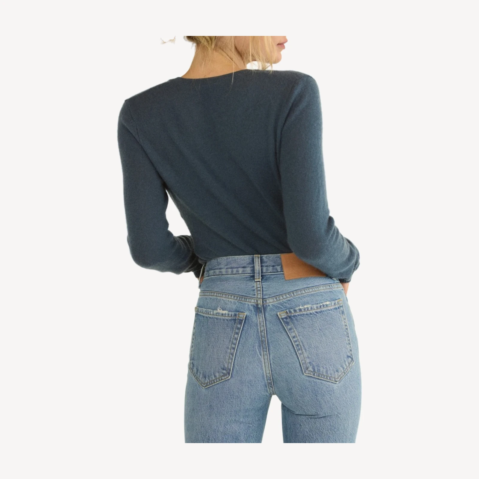 HEATH CASHMERE HENLEY -- BLUE STONE