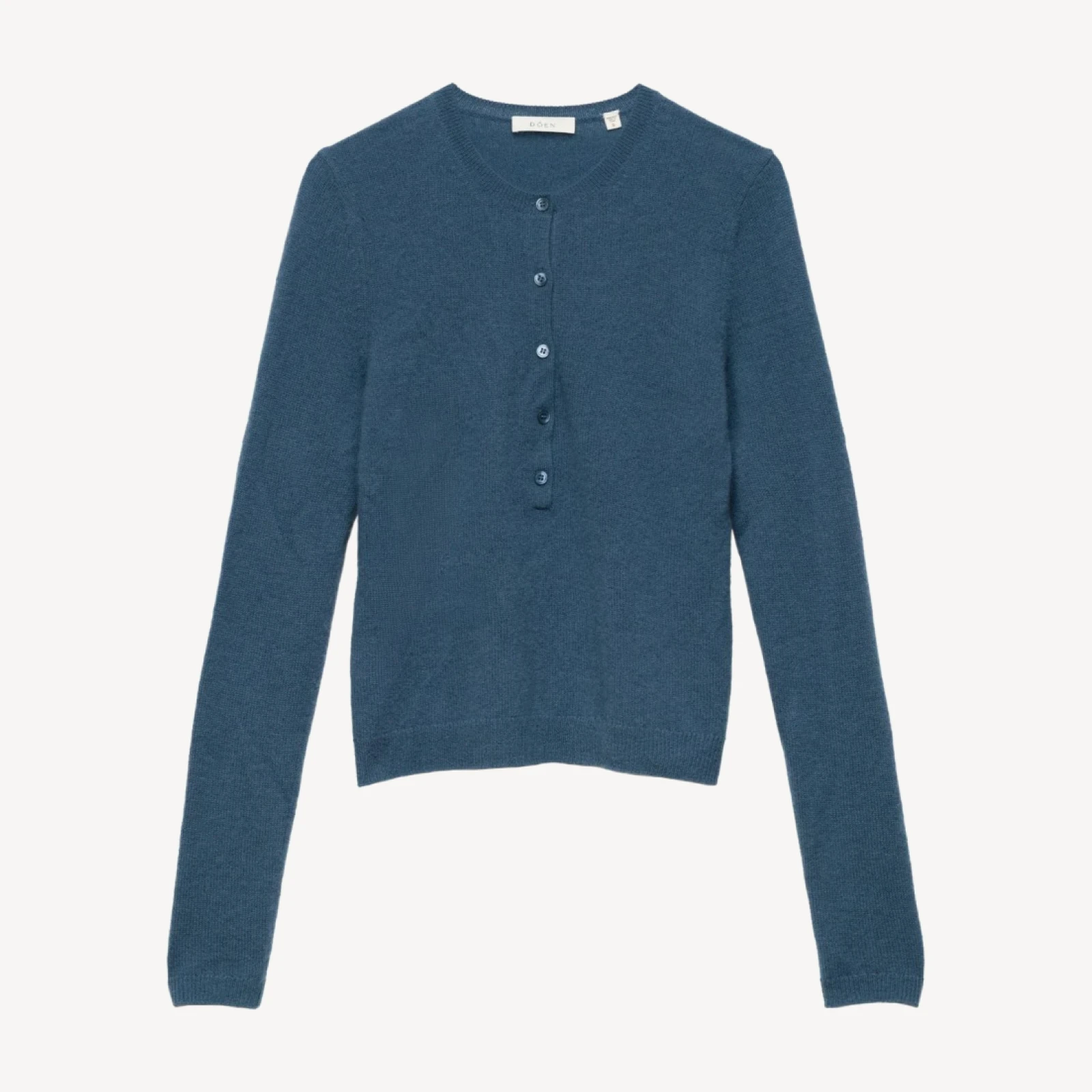 HEATH CASHMERE HENLEY -- BLUE STONE