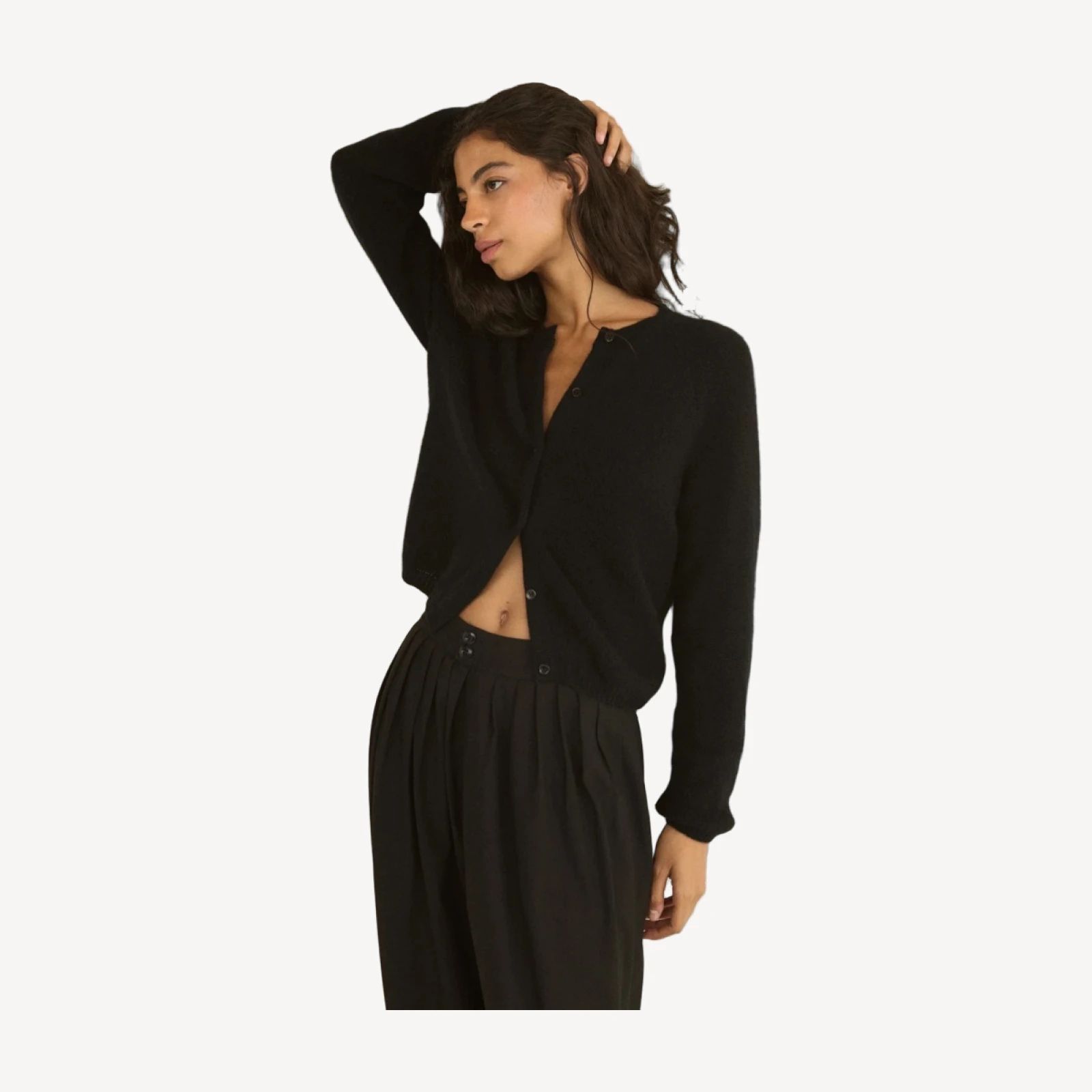 PEROLINE CASHMERE CARDIGAN -- BLACK