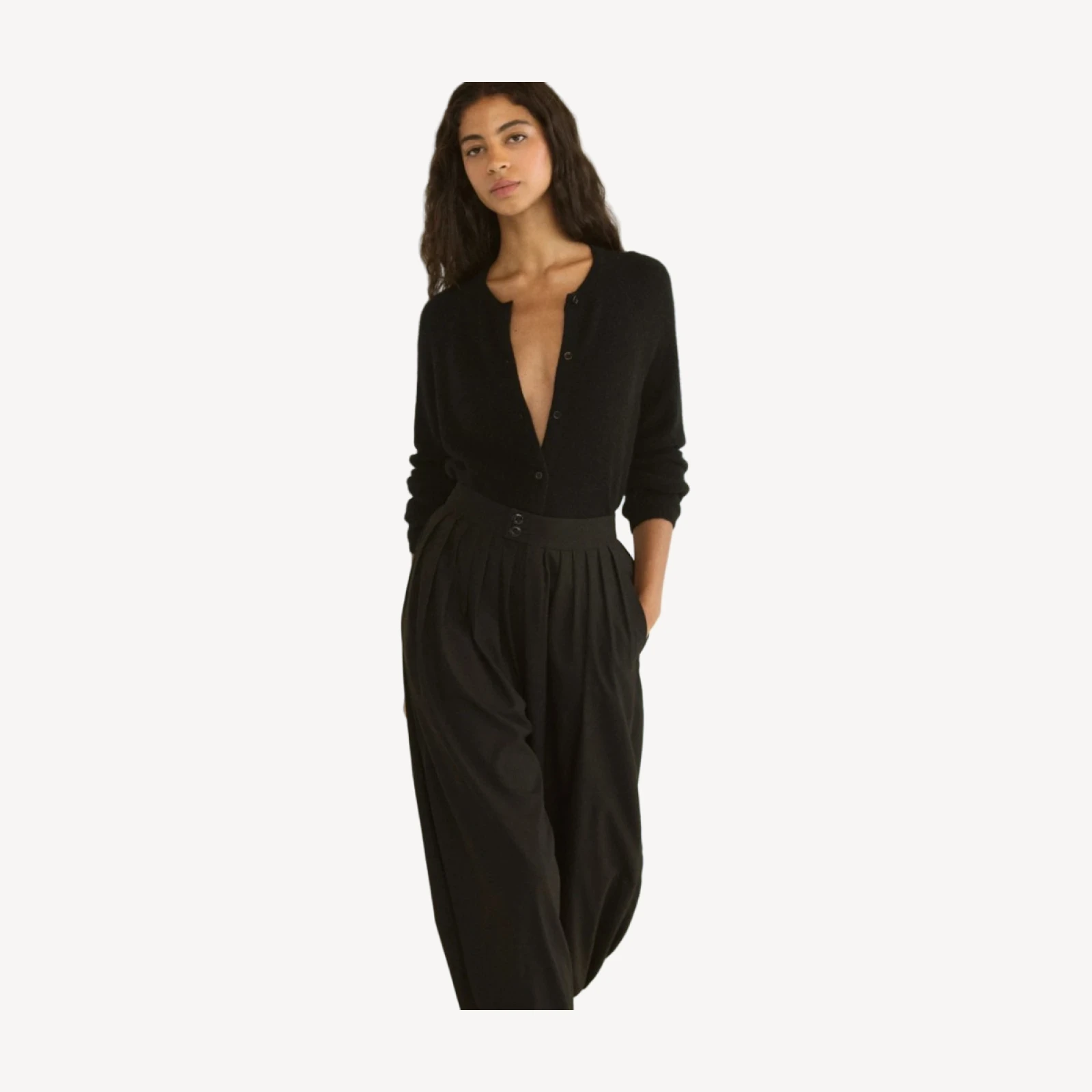 PEROLINE CASHMERE CARDIGAN -- BLACK
