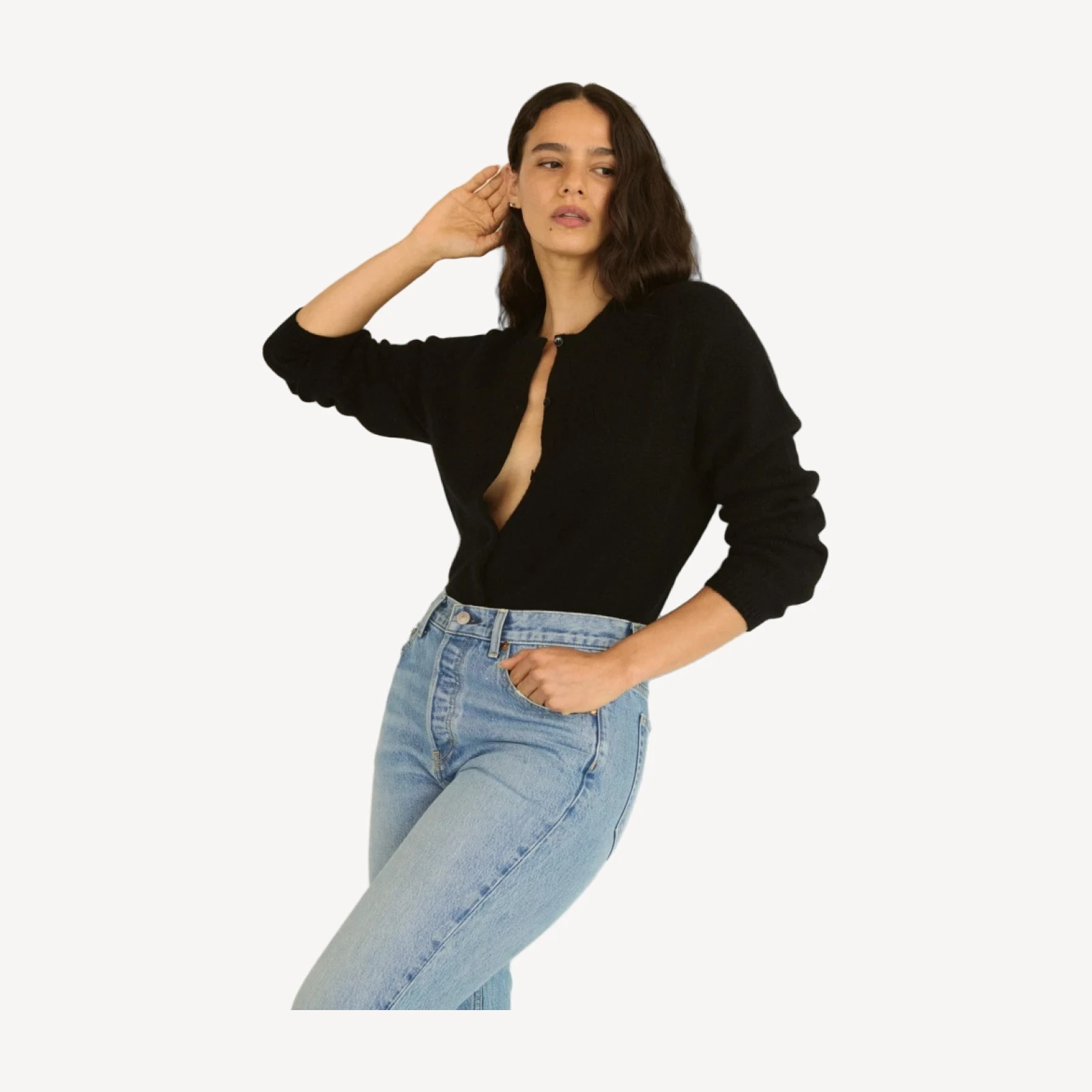PEROLINE CASHMERE CARDIGAN -- BLACK