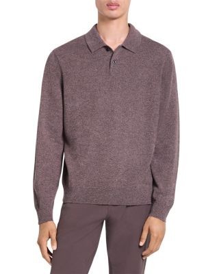 Theory Goris Cashmere Long Sleeve Polo Sweater