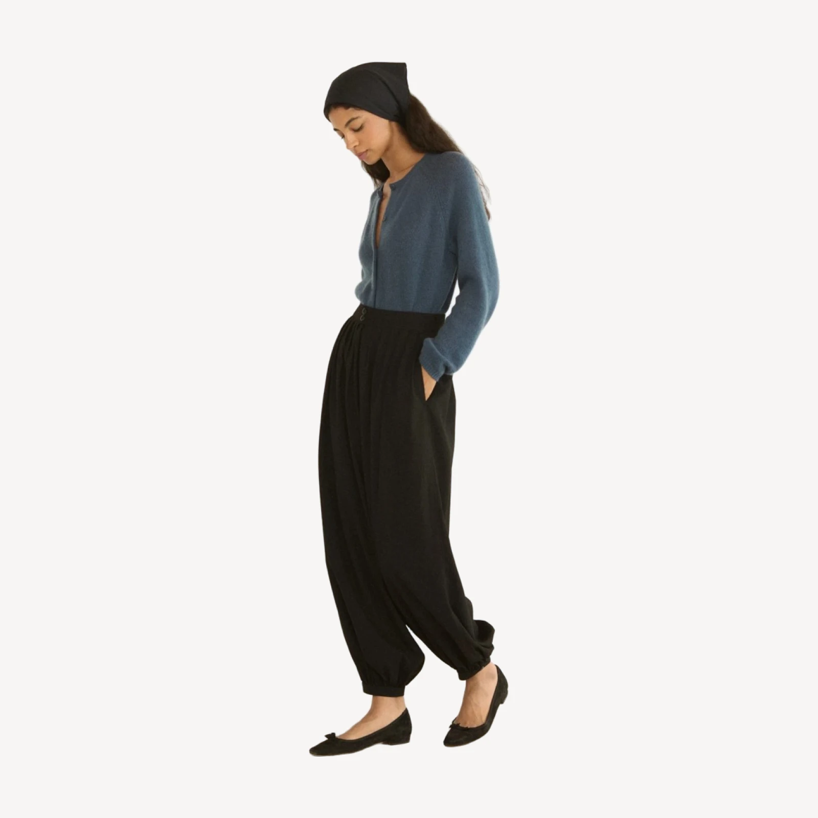 PEROLINE CASHMERE CARDIGAN -- BLUE STONE
