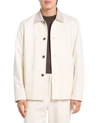 Theory Four Button Jacket in Moonsoft Cotton