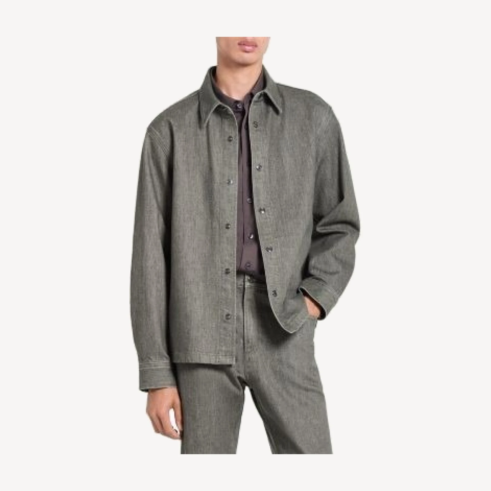 Theory Relaxed Fit Denim Overshirt in Tinted Denim