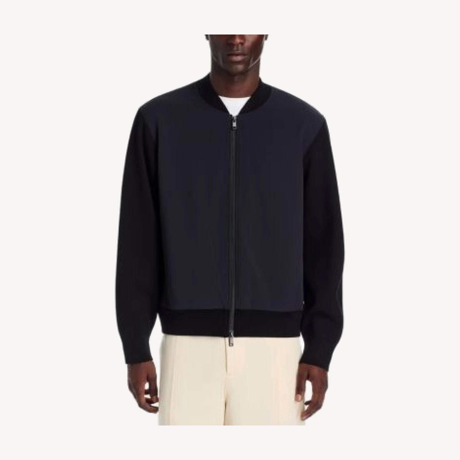 Theory Sweater Combo Zip Bomber Jacket