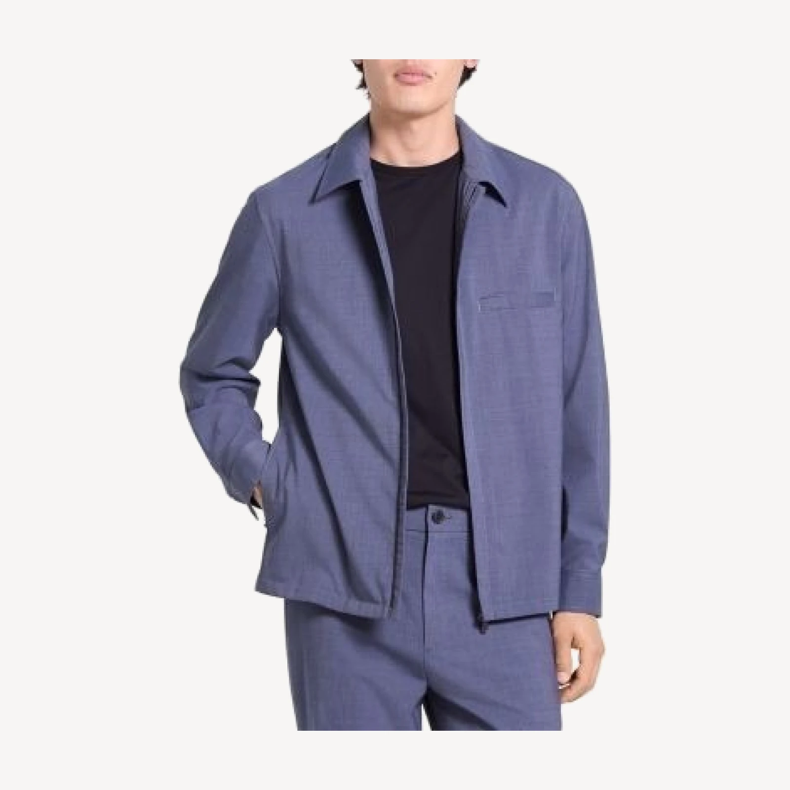 Theory Motion Dusk Blue Pocket Overshirt