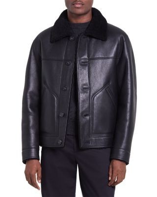 Theory Sleek Merino Shearling Button Jacket