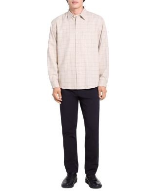 Theory Cotton Weekend Windowpane Pocket Shirt