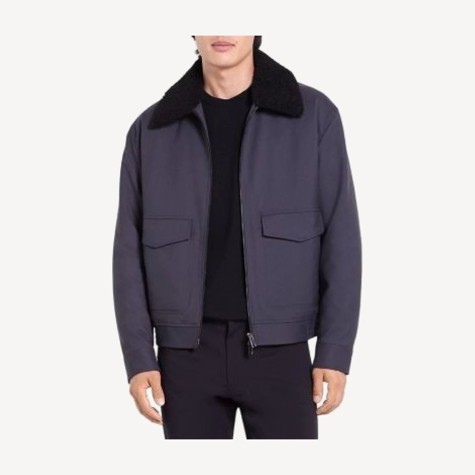 Theory Pressed Twill Zip Aviator Jacket