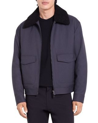 Theory Pressed Twill Zip Aviator Jacket