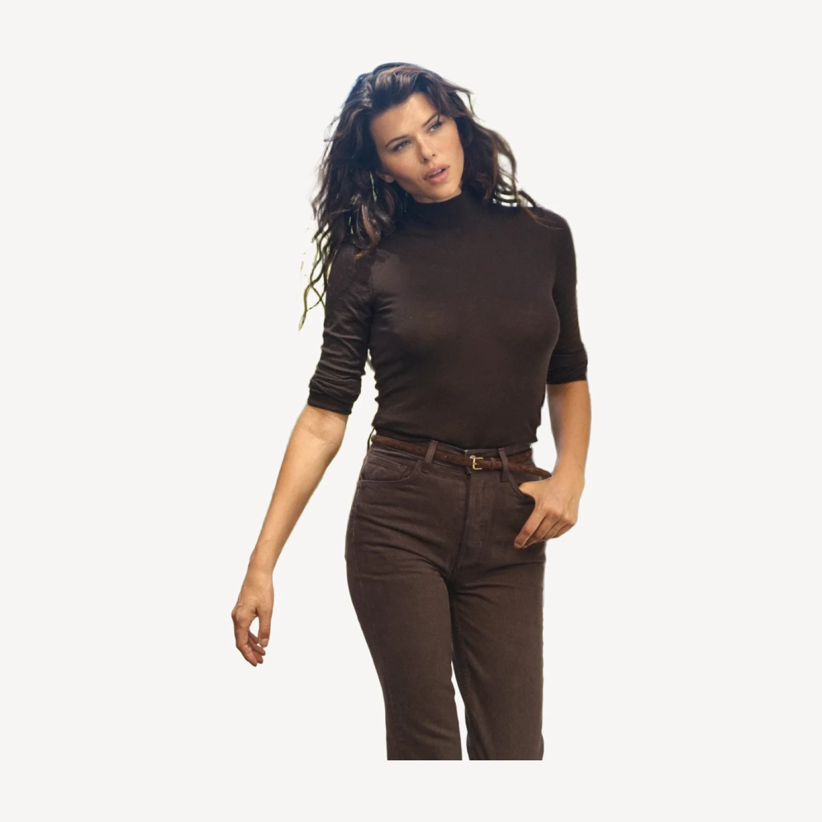NERONI TURTLENECK -- EQUESTRIAN BROWN