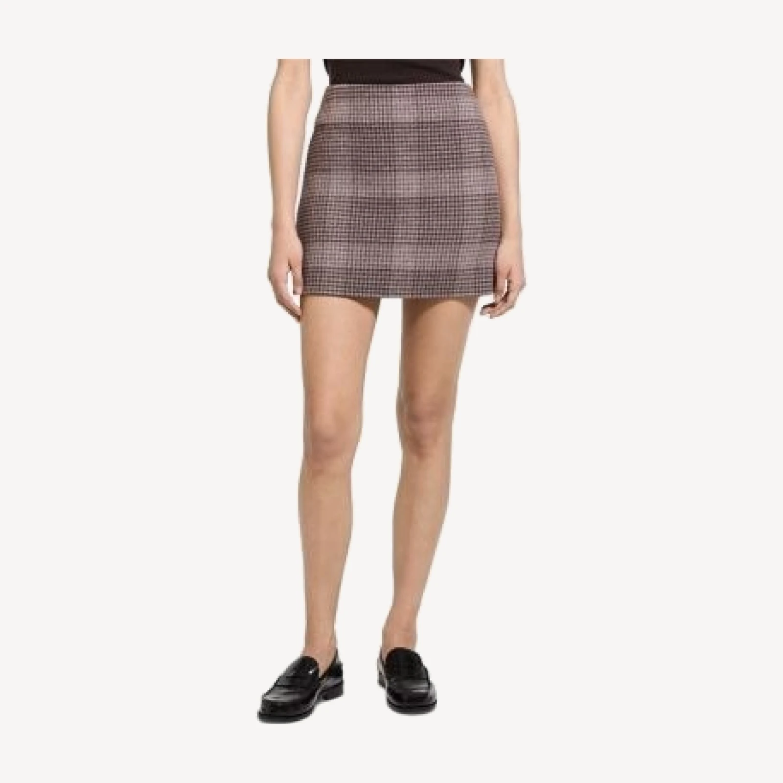 Theory Wool & Cashmere Plaid Mini Skirt