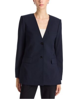 Theory Collarless Wool Stretch Jacket