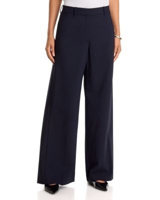 Theory Wool Stretch Back Pleat Classic Trousers