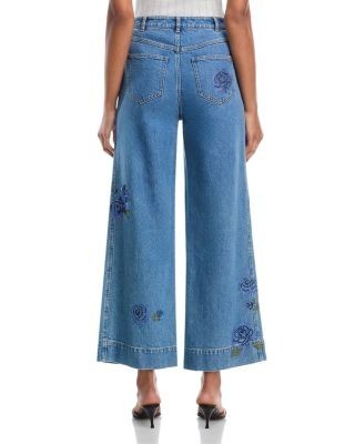 Cinq a Sept Heatset Roses Mid Rise Betsy Jeans in Horizon Multi