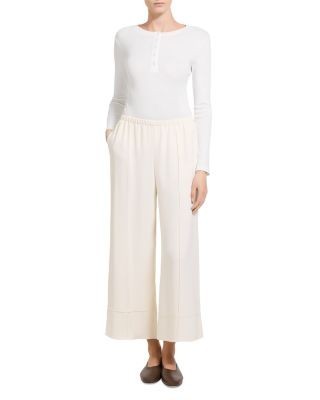 Theory Pintuck Pebble Crepe Seamed Pants