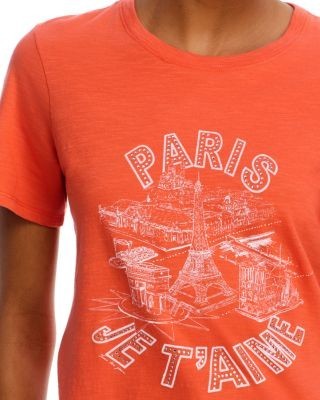 Cinq a Sept Rhinestone Paris Je T'aime Shrunken Tee