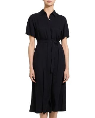 Theory Belted Button Front A Line Dress