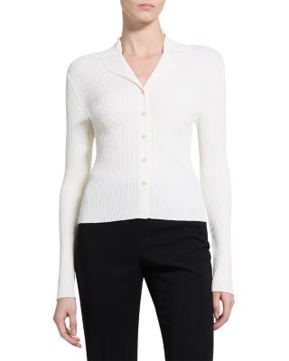 Theory Rib Knit Slim Fit Cardigan Sweater