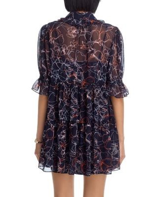 Cinq a Sept Malva Linework Floral Dress