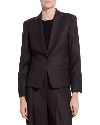 Theory One Button Slim Fit Wool Jacket
