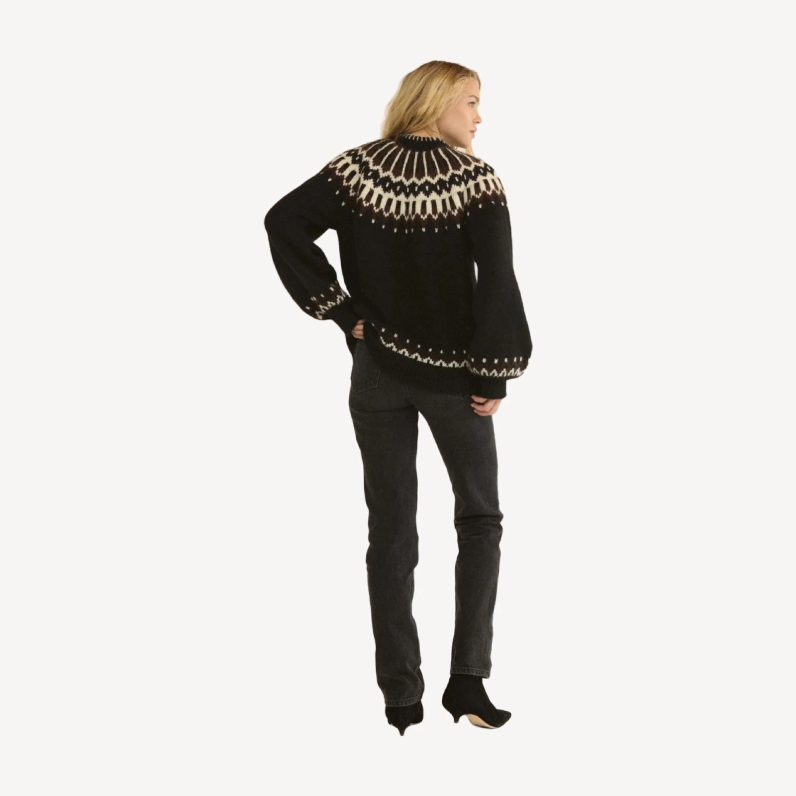 FIELD SWEATER -- BLACK ABERDEEN FAIR ISLE