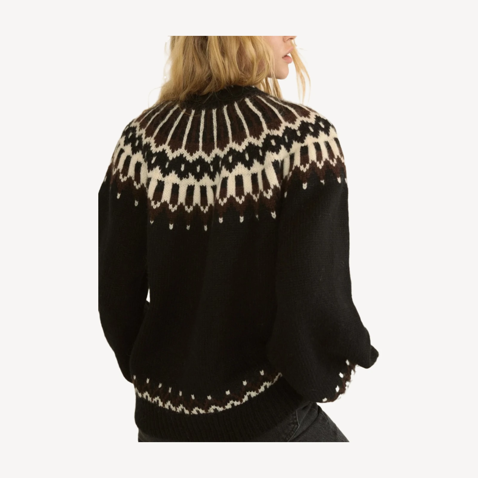 FIELD SWEATER -- BLACK ABERDEEN FAIR ISLE