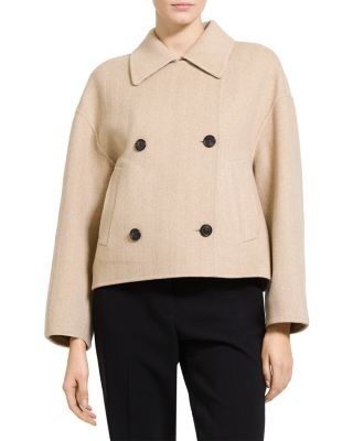 Theory Double Breasted Wool & Cashmere Peacoat