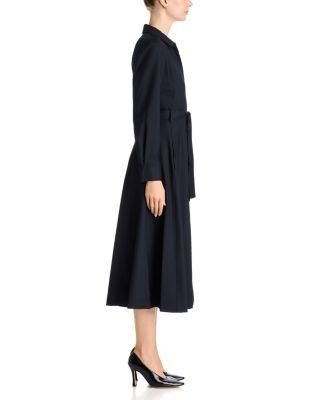 Theory Long Sleeve Belted Volume Drape Shirt Dress
