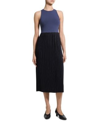 Theory Pleated Midi Tank Dress