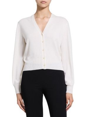Theory Blouson Sleeve Cashmere Cardigan Sweater