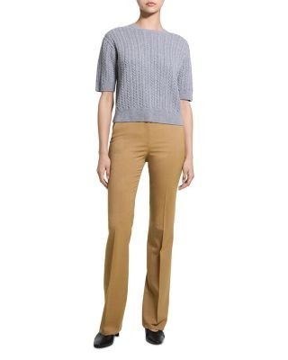 Theory Cropped Cable Knit Cashmere Crewneck Sweater - Exclusive