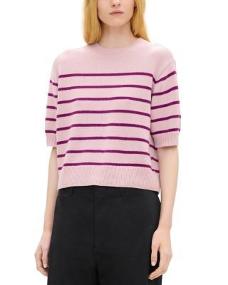 Theory Cropped Cashmere Crewneck Sweater Tee
