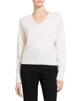 Theory Cashmere Relaxed V Neck Sweater
