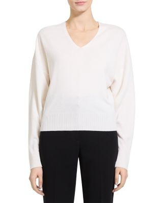 Theory Cashmere Relaxed V Neck Sweater
