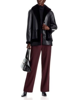 Theory Shearling Button Front Coat