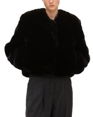 Theory Cropped Faux Fur Jacket