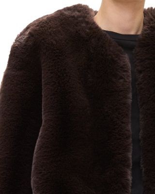 Theory Cropped Faux Fur Jacket