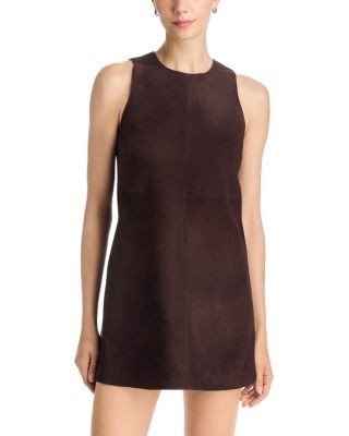 Theory Sleeveless Leather Shift Dress