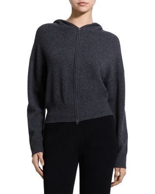 Theory Cashmere Zip Up Hooded Sweater