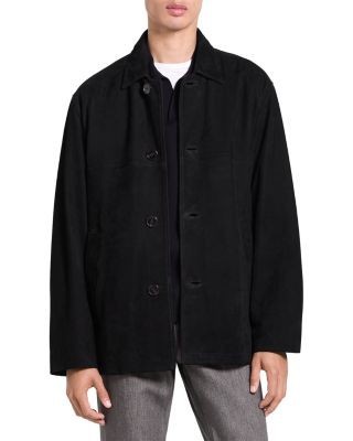 Theory Luxe Element Four Button Suede Car Coat