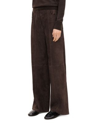 Theory High Rise Suede Wide Leg Jeans