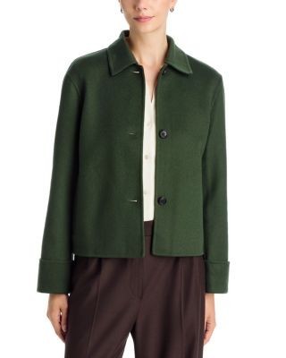 Theory Double Face Wool Blend Boxy Cuff Jacket
