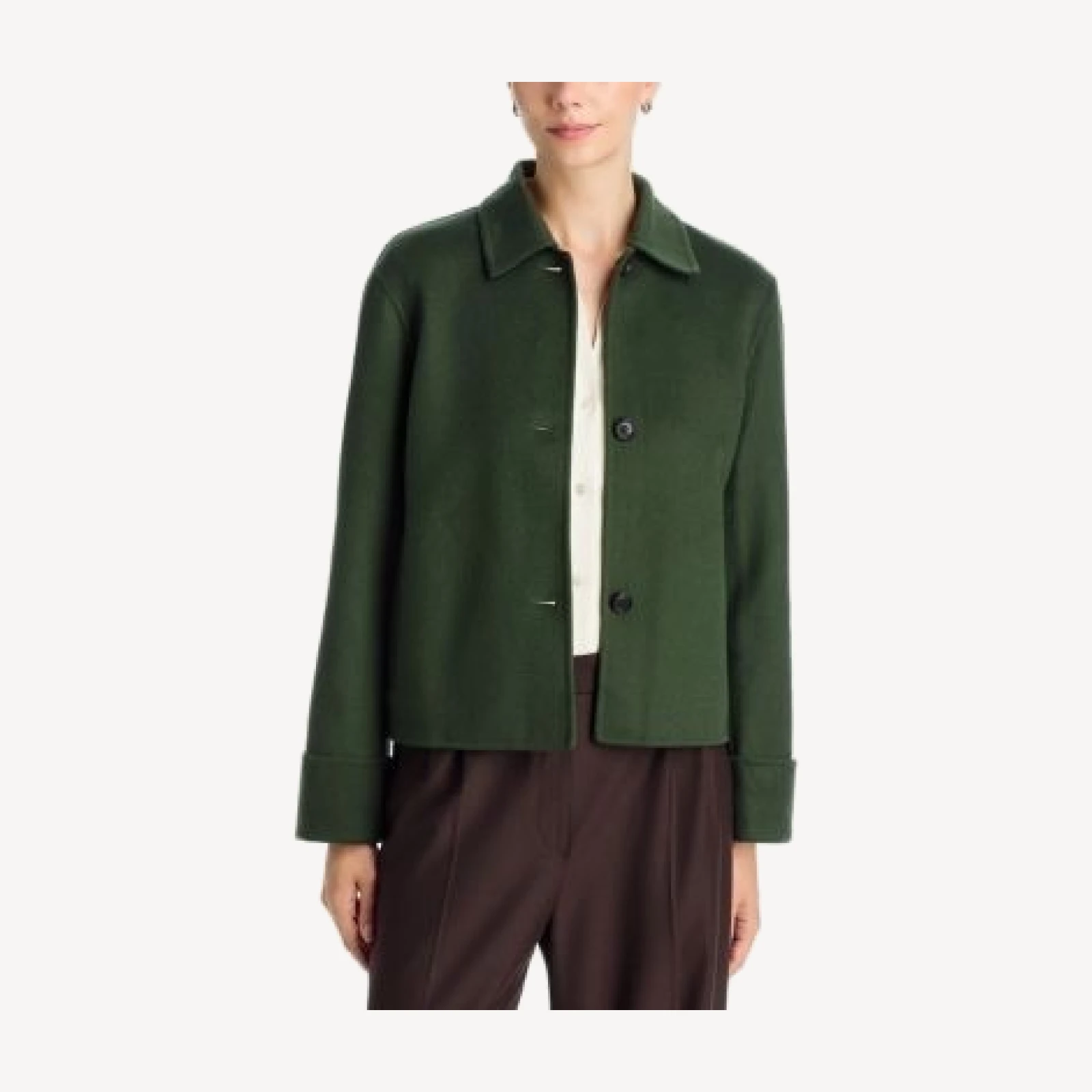 Theory Double Face Wool Blend Boxy Cuff Jacket