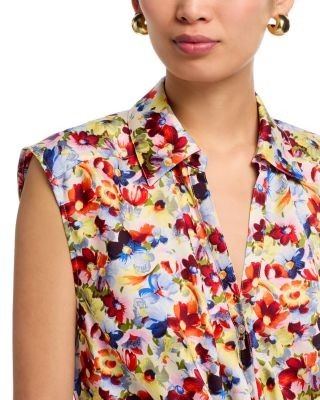 Cinq a Sept Wildflower Bunch Sleeveless Marianna Top