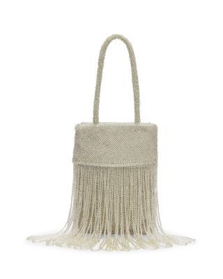 Reformation Valentina Mini Beaded Satin Shoulder Bag