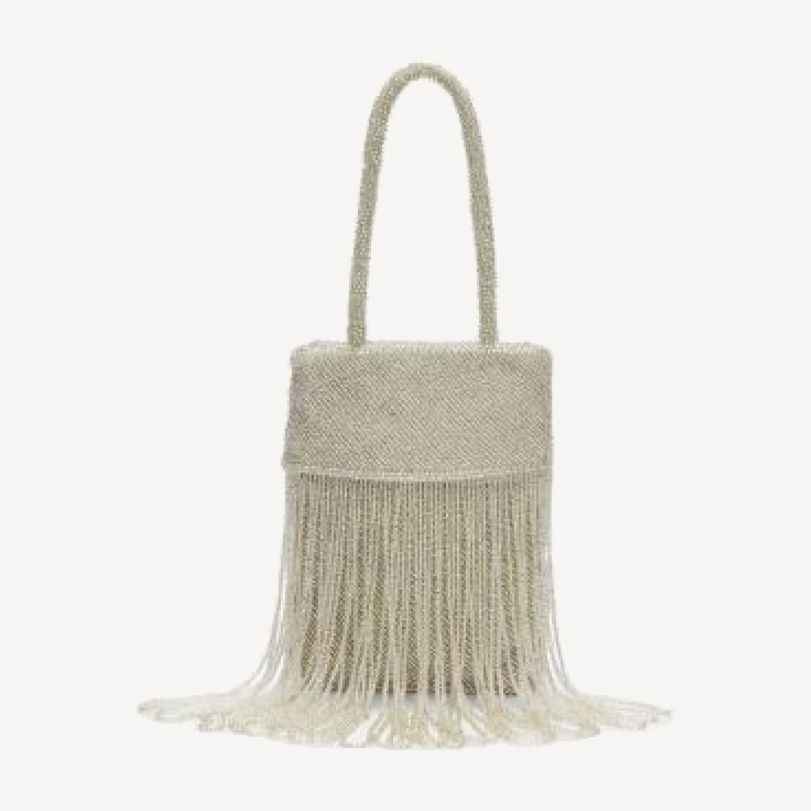 Reformation Valentina Mini Beaded Satin Shoulder Bag