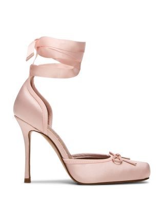 Steve Madden Women's Larina Satin Lace Up Pumps