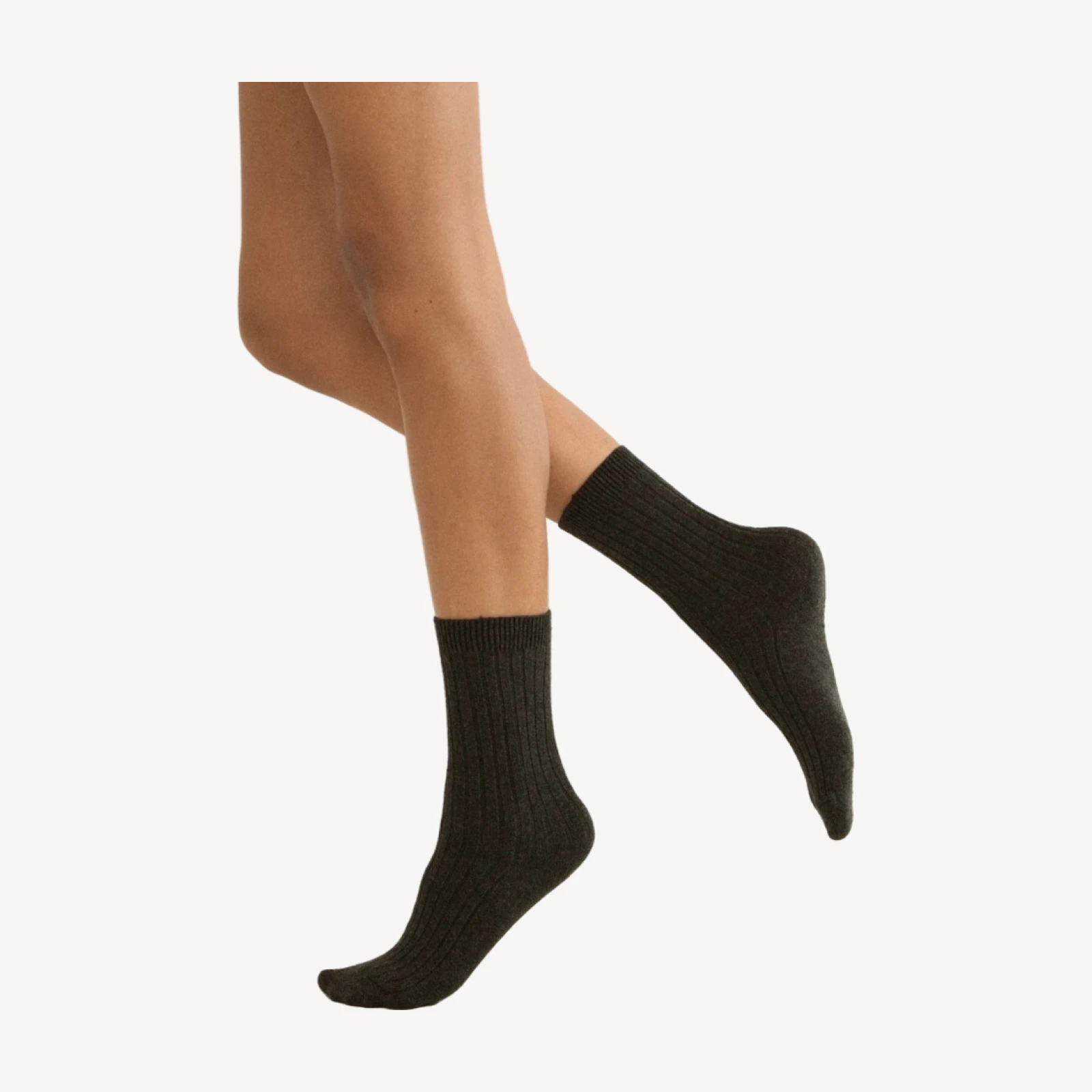 COLLÉGIEN MERINO CASHMERE CHAMOIS CREW SOCKS -- SMOKY